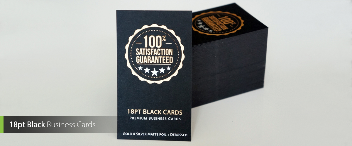 18pt Black Business Cards